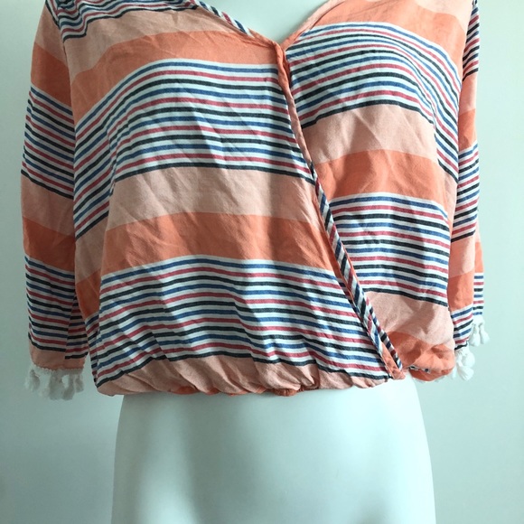 Lavender Field | Striped crop top | Tassels | M - Picture 4 of 7